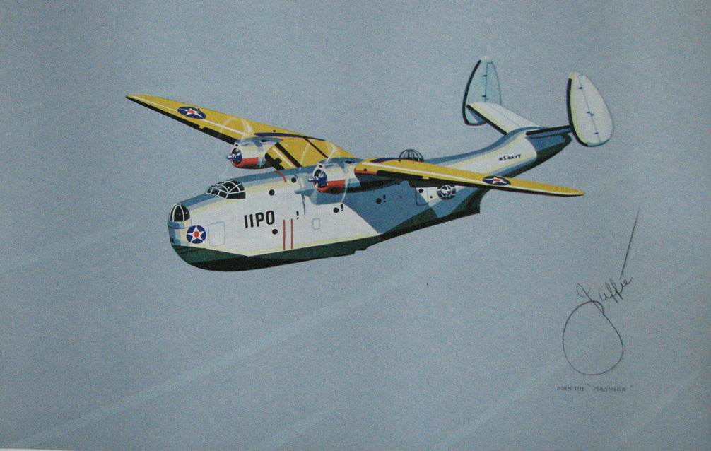 1940's Vintage WW2 Jaffee Martin PBM Mariner Airplane Poster Print ...