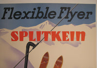1940's Original Sascha Maurer Vintage Ski Skiing Stowe VT Poster