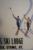 1940's Original Sascha Maurer Vintage Ski Skiing Stowe VT Poster