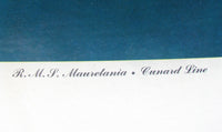 1950's Mauretania Cunard Ocean Liner Vintage Travel Ship Poster