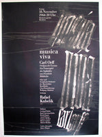 1966 Musica Viva Carl Orff Original Vintage Classical Music Poster