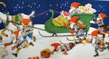 1940's Original Vintage Christmas Elves Swedish Poster