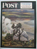 1946 John Falter Steam Engine on the Missouri Saturday Eve Post Poster