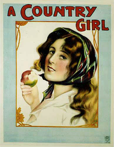 1902 Original "A Country Girl" Vintage British Theater Poster