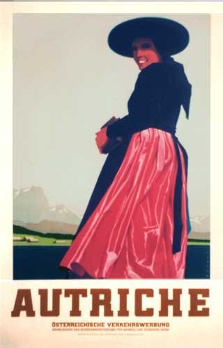 1930's Austrian Art Deco Vintage Austria Travel Poster Hans Wagula