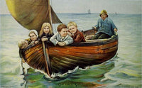 1907 Wooden Boat Children's Vintage Victorian Parlor Poster