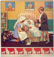 1930's British Antique Doll Original Vintage Children's Poster