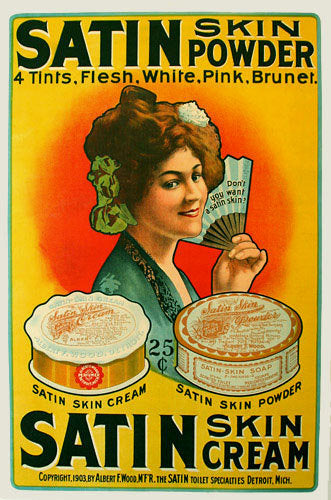1903 Satin Skin Powder Vintage Fashion Cosmetics Poster