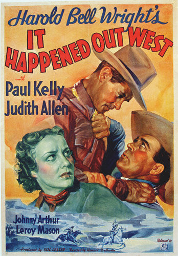 1937 Harold Bell Wright Western Vintage Cowboy Movie Poster