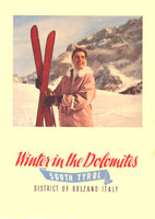 1950's Dolomites Tyrol Italian Travel Italy Ski Poster