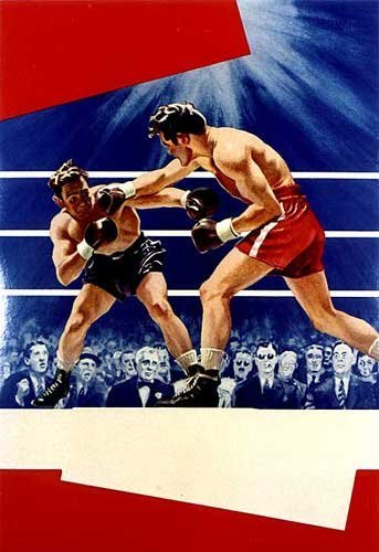 1940's Gus Lesnevich & Freddie Mills Vintage Boxing Poster Print