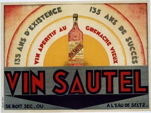 1929 Vin Sautel Aperitif Vintage French Wine Poster
