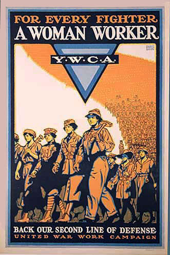 1918 For Every Fighter A Women Worker WW1 Vintage YWCA Poster