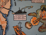1930's PWA Public Works Administration Vintage WPA era Poster Map