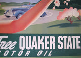 1940's Original Sascha Maurer Quaker State Motor Oil Vintage Poster