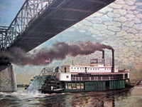 1946 Paddleboat Ohio River John Atherton Cincinnati Sat Eve Poster