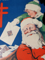 1921 Original Vintage Santa Claus Christmas Seal Stamp TB Poster