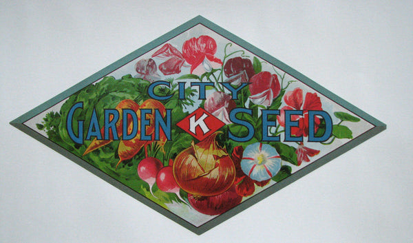 1900 City K Antique Vintage Victorian Seed Poster Label Sign