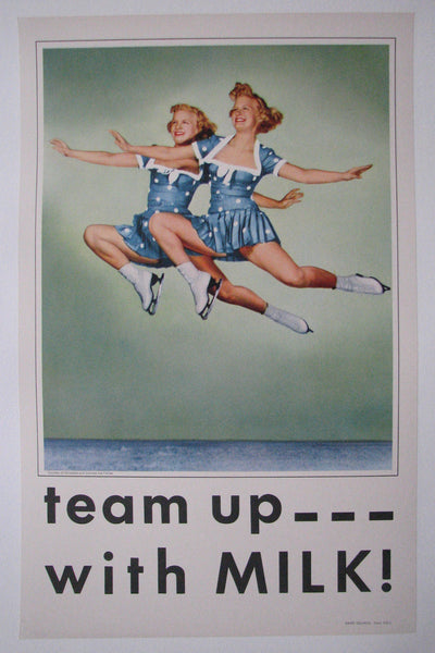 1950's Shipstads & Johnson Ice Follies Girls Milk Skating Poster
