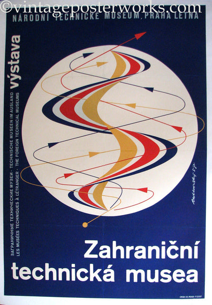 1958 Prague signed Czechoslovakia National Technical Museum Poster