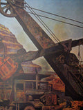 1947 John Atherton WPA era Steam Shovel Saturday Eve Post Poster