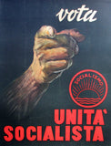 1940-50's Italian Socialism or Socialist Vintage Propaganda Poster