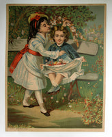 1900 Victorian Parlor Print "May Morning" Vintage Poster