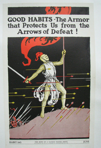 1937 Hope of a Nation Good Habits Knight WPA era Vintage Poster